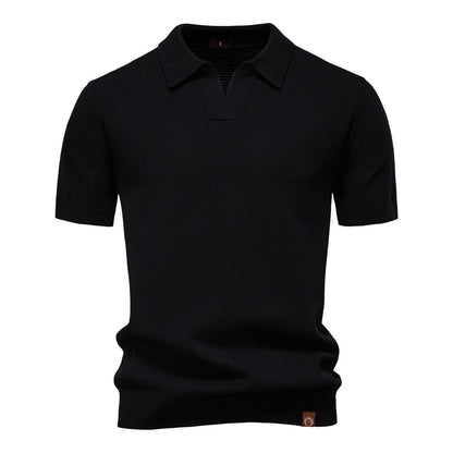European Size Pineapple Wool Blend Mens Polo Shirt