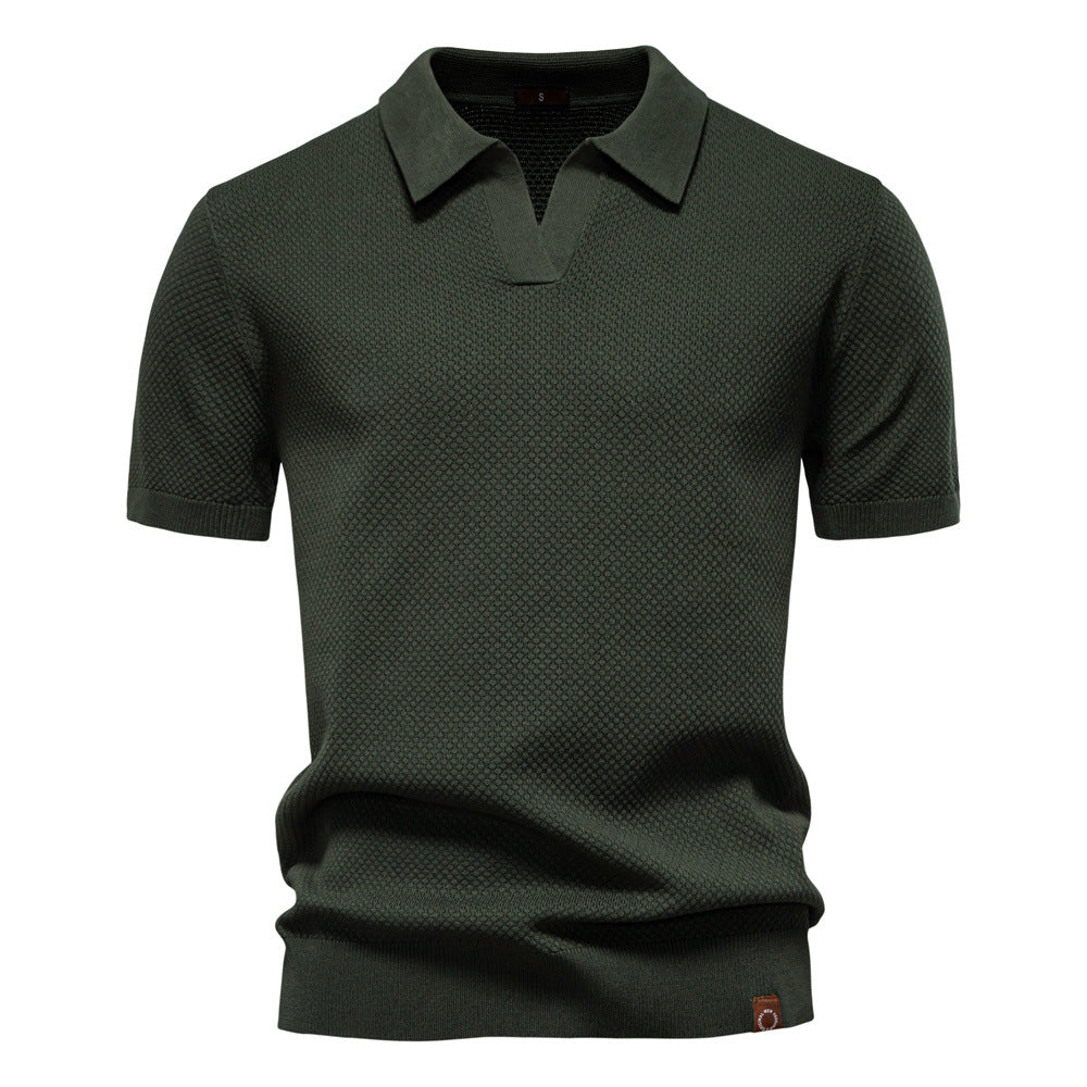 European Size Pineapple Wool Blend Mens Polo Shirt