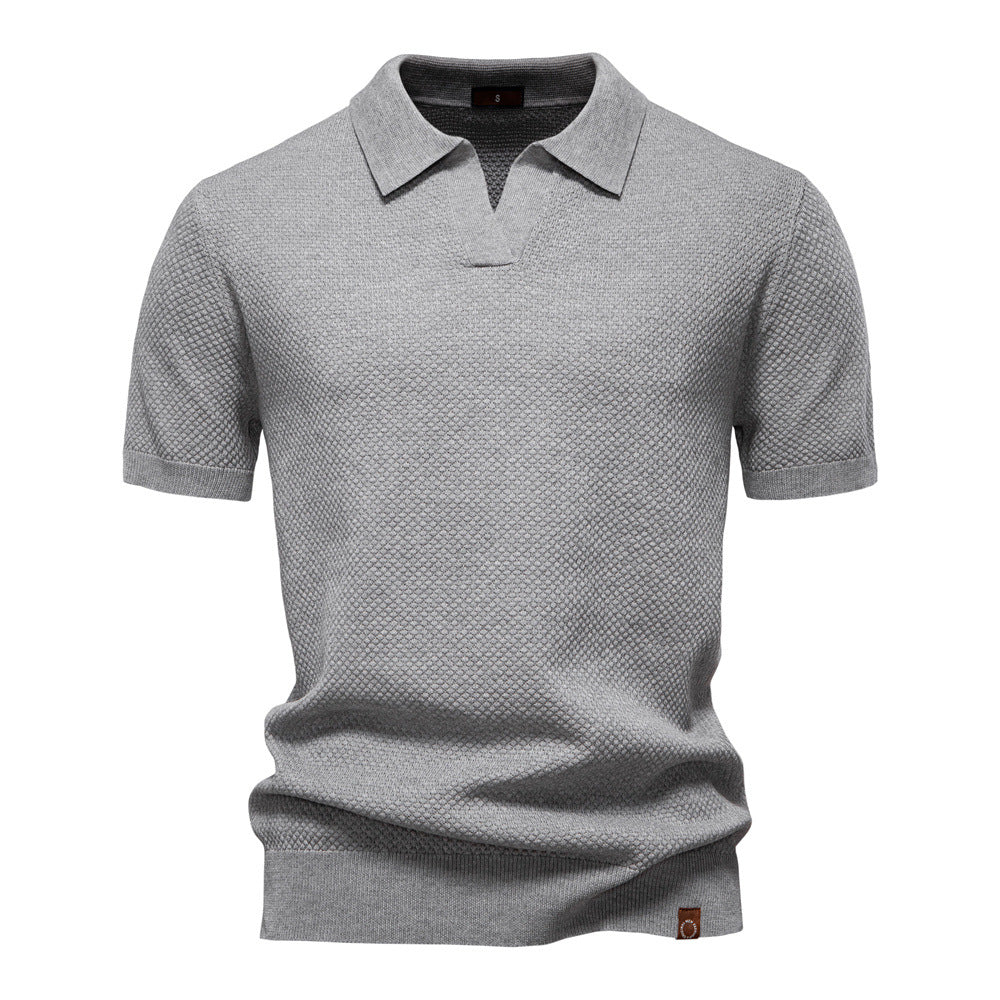 European Size Pineapple Wool Blend Mens Polo Shirt
