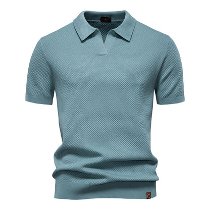 European Size Pineapple Wool Blend Mens Polo Shirt