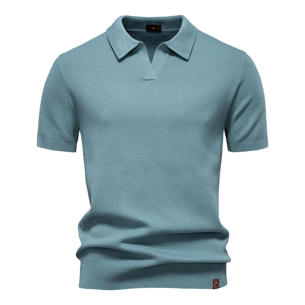 European Size Pineapple Wool Blend Mens Polo Shirt