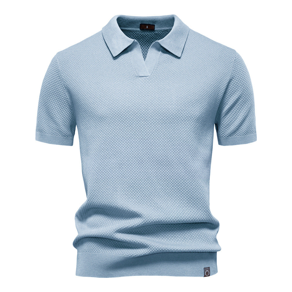 European Size Pineapple Wool Blend Mens Polo Shirt
