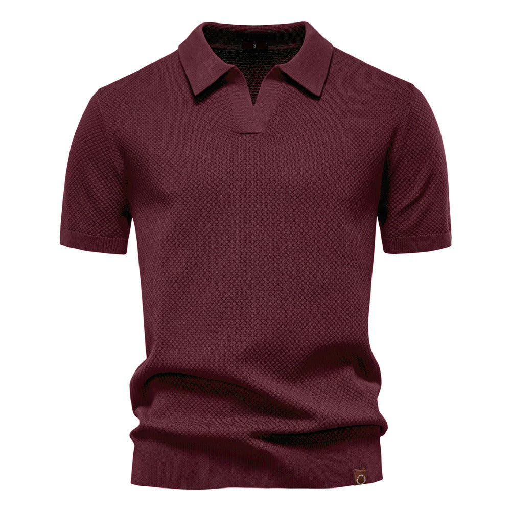 European Size Pineapple Wool Blend Mens Polo Shirt