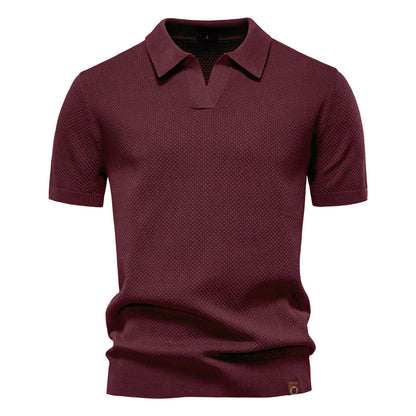 European Size Pineapple Wool Blend Mens Polo Shirt