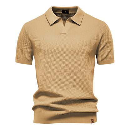 European Size Pineapple Wool Blend Mens Polo Shirt