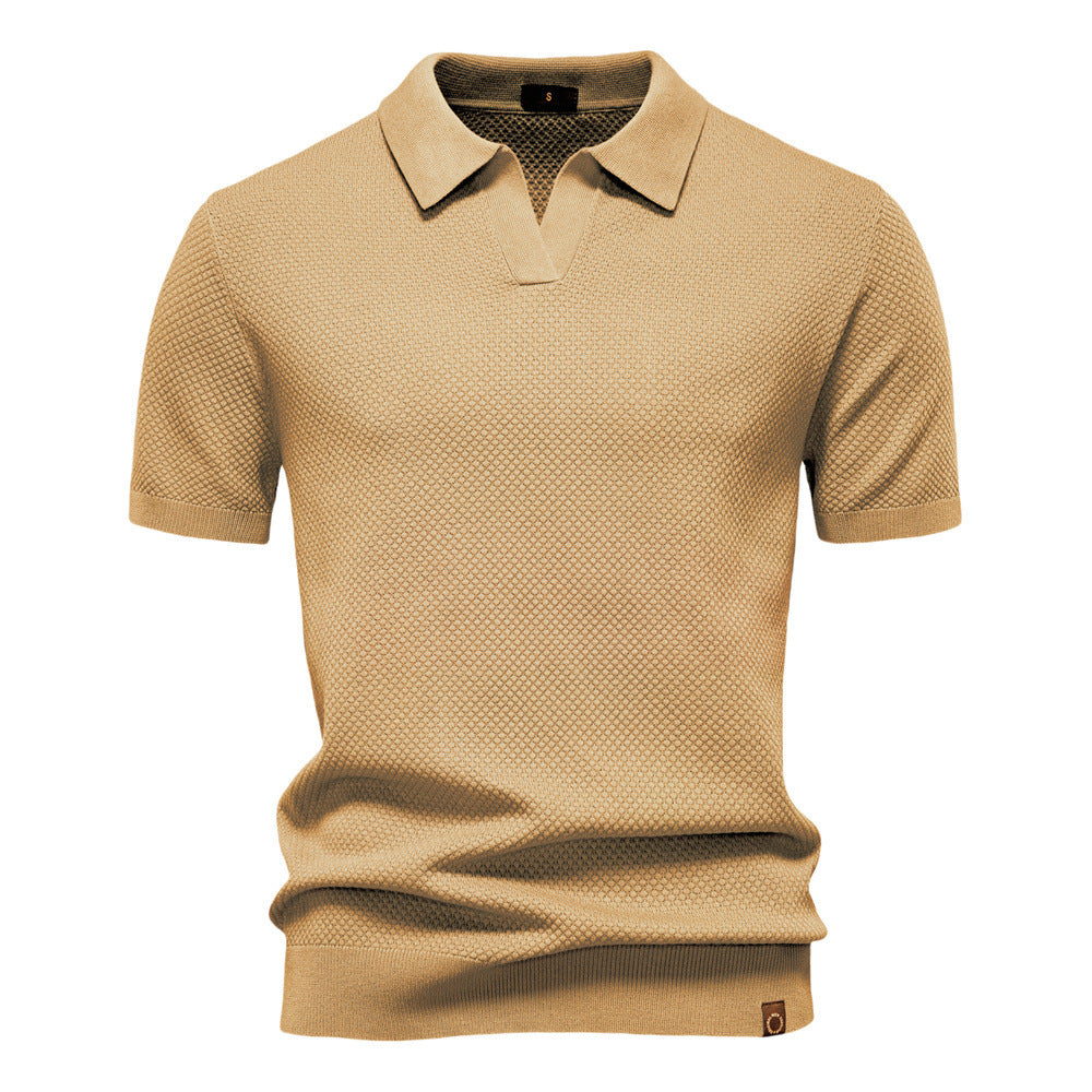 European Size Pineapple Wool Blend Mens Polo Shirt