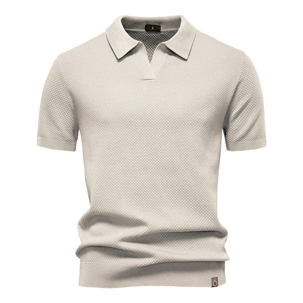 European Size Pineapple Wool Blend Mens Polo Shirt
