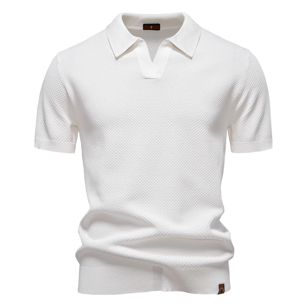European Size Pineapple Wool Blend Mens Polo Shirt