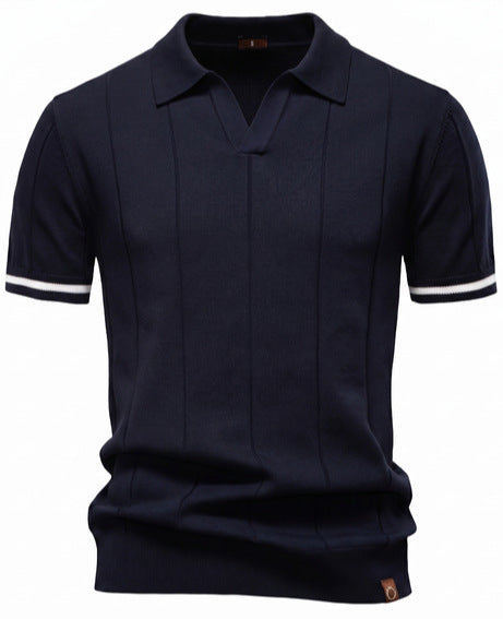 European Size Pineapple Wool Blend Mens Polo Shirt