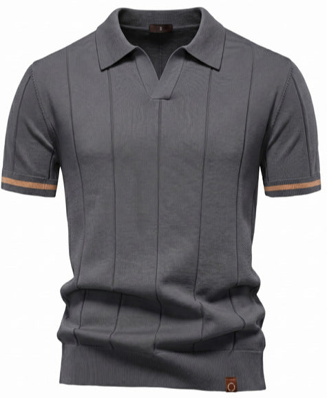 European Size Pineapple Wool Blend Mens Polo Shirt