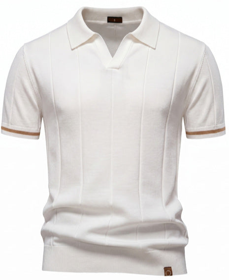 European Size Pineapple Wool Blend Mens Polo Shirt