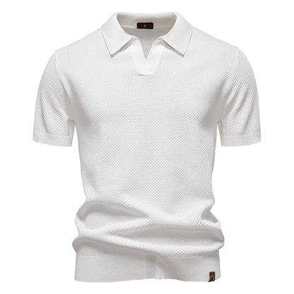 European Size Pineapple Wool Blend Mens Polo Shirt