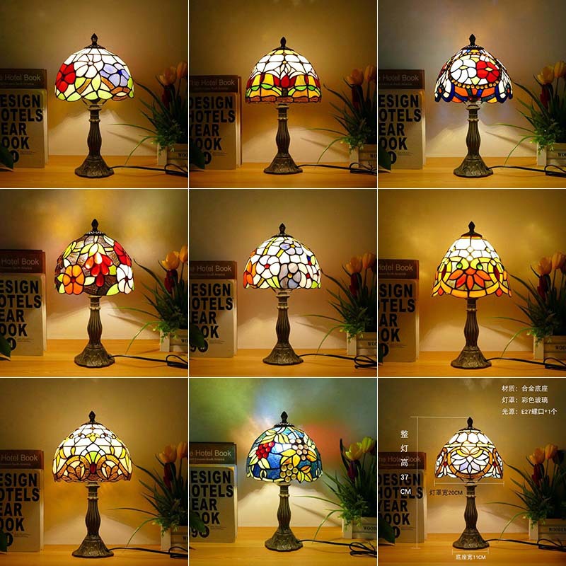 European Stained Glass Table Lamp Night Light
