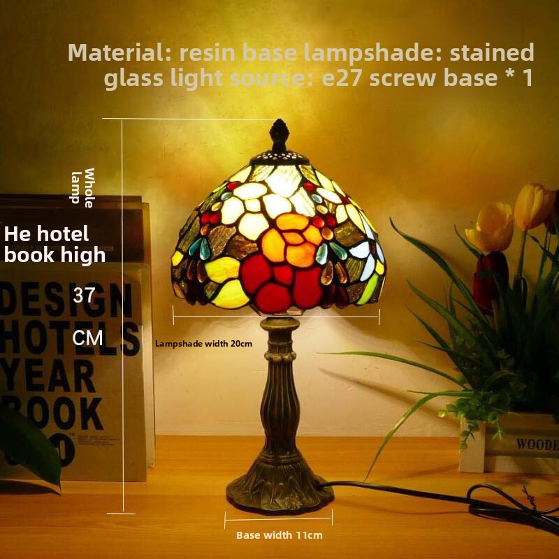 European Stained Glass Table Lamp Night Light