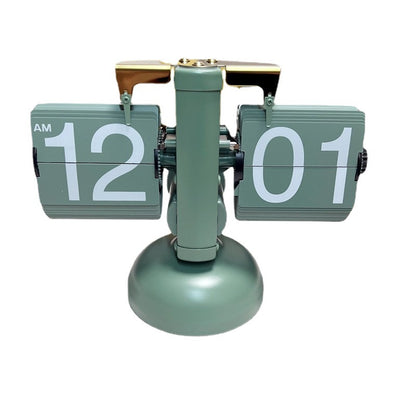 European Style Automatic Flip Desk Clock Retro Home Decor