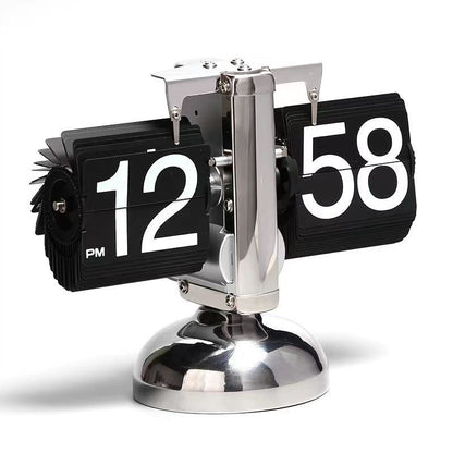 European Style Automatic Flip Desk Clock Retro Home Decor