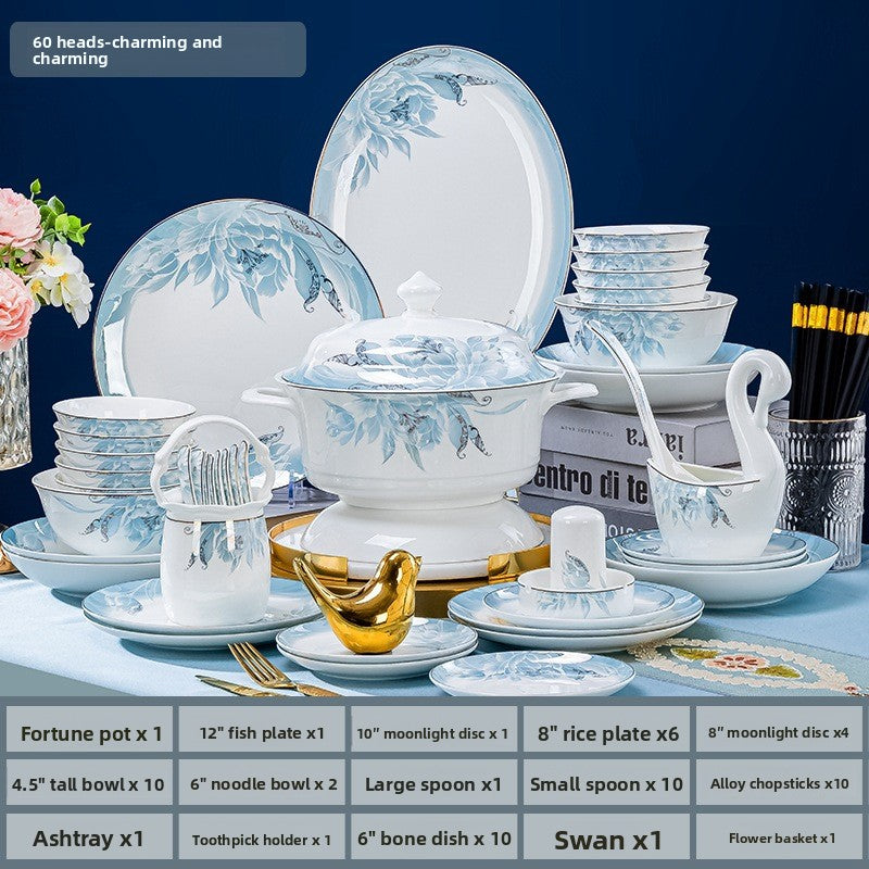European Style Bone Bowl and Chopsticks Set