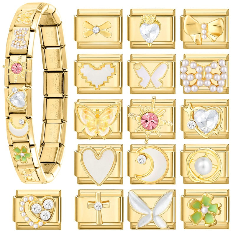 European Style Butterfly Pearl Charm