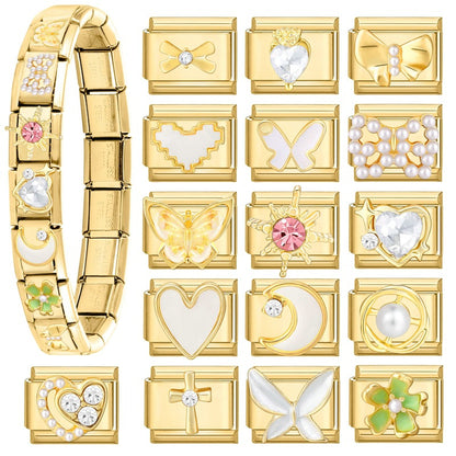 European Style Butterfly Pearl Charm