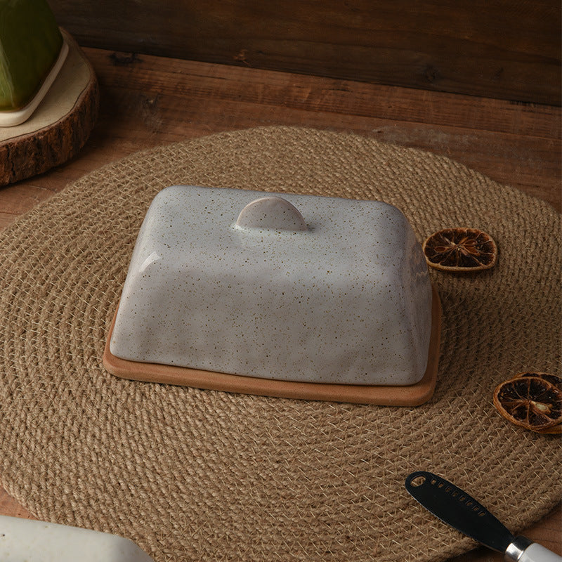 European Style Ceramic Butter Dish with Lid