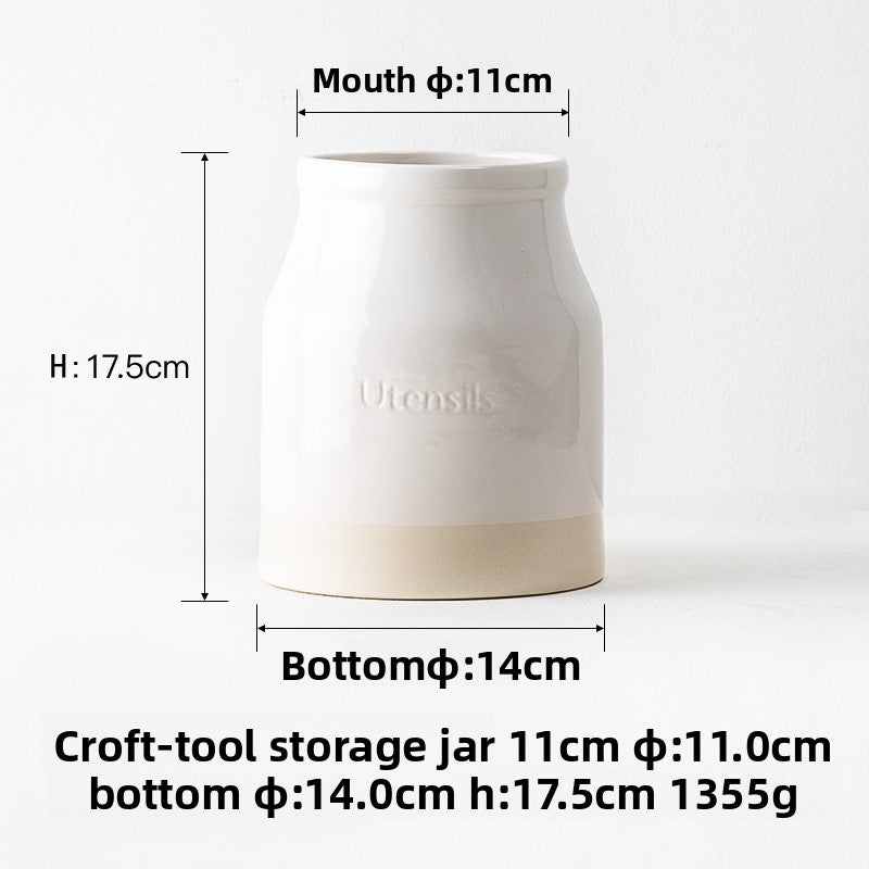 European Style Ceramic Utensil Storage Jar
