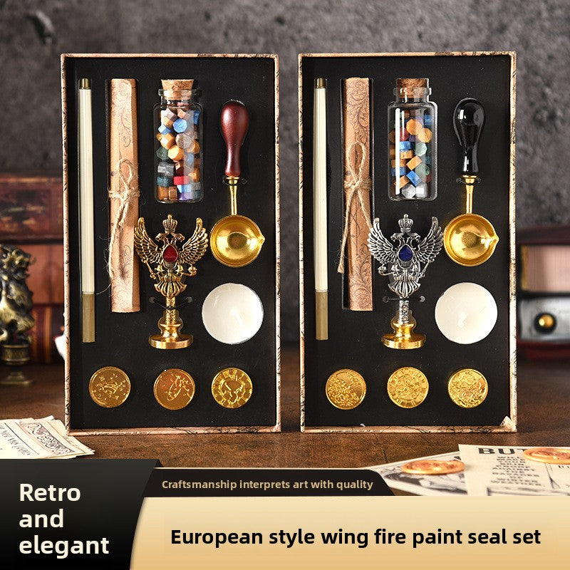 European Style Fashion Fire Paint Seal suit Gem Handle Seal Bottled Wax Diy Hand Account Birthday Gift Festival