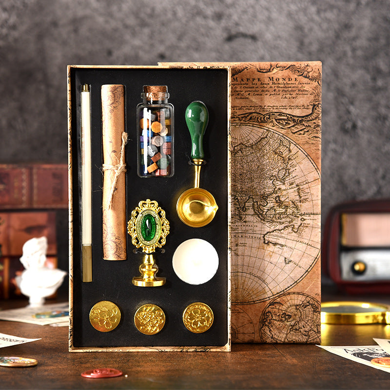 European Style Fashion Fire Paint Seal suit Gem Handle Seal Bottled Wax Diy Hand Account Birthday Gift Festival