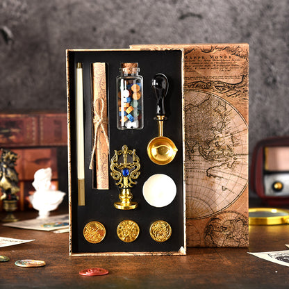 European Style Fashion Fire Paint Seal suit Gem Handle Seal Bottled Wax Diy Hand Account Birthday Gift Festival