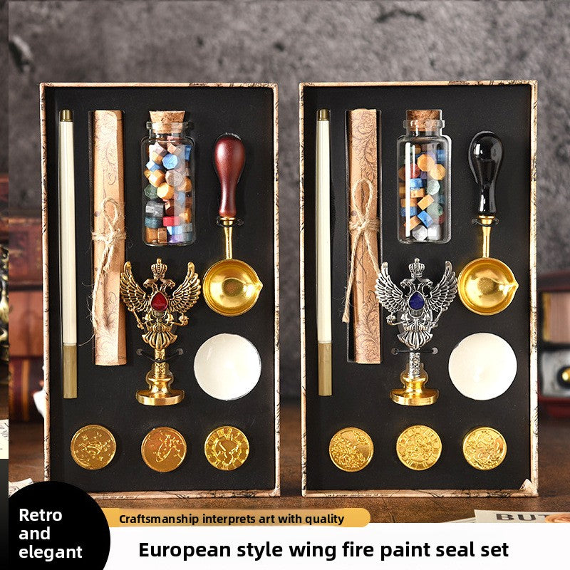 European Style Fashion Fire Paint Seal suit Gem Handle Seal Bottled Wax Diy Hand Account Birthday Gift Festival