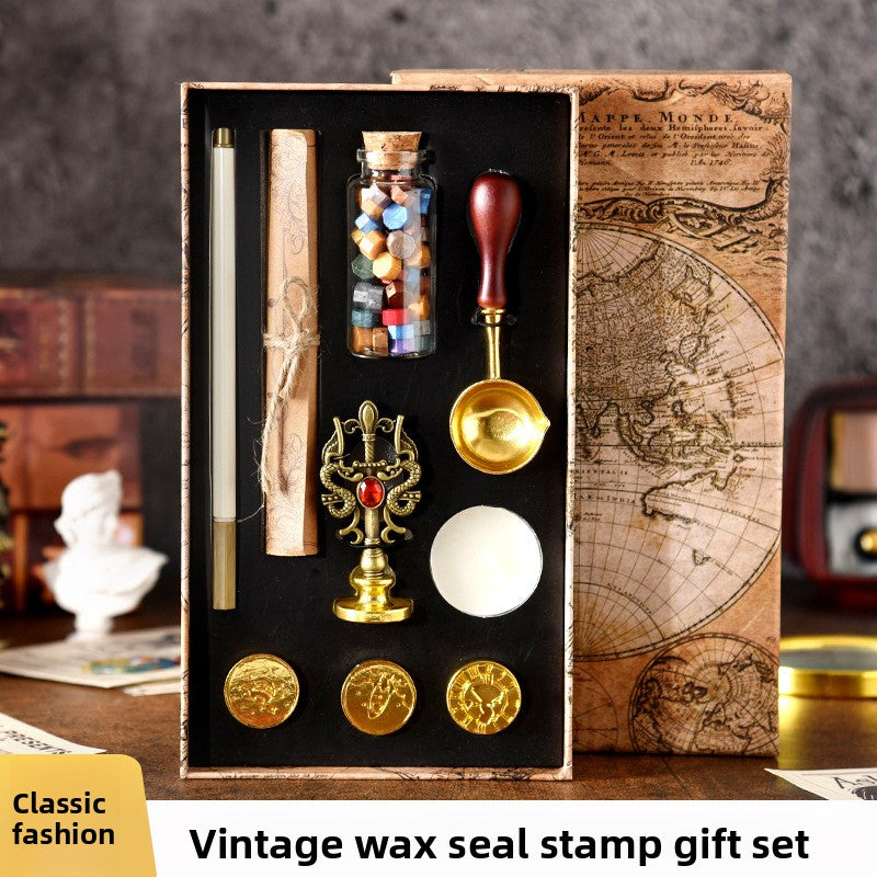 European Style Fashion Fire Paint Seal suit Gem Handle Seal Bottled Wax Diy Hand Account Birthday Gift Festival