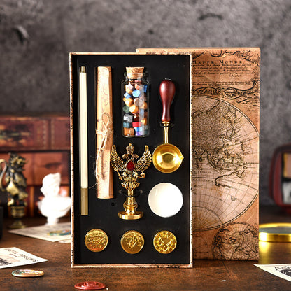 European Style Fashion Fire Paint Seal suit Gem Handle Seal Bottled Wax Diy Hand Account Birthday Gift Festival