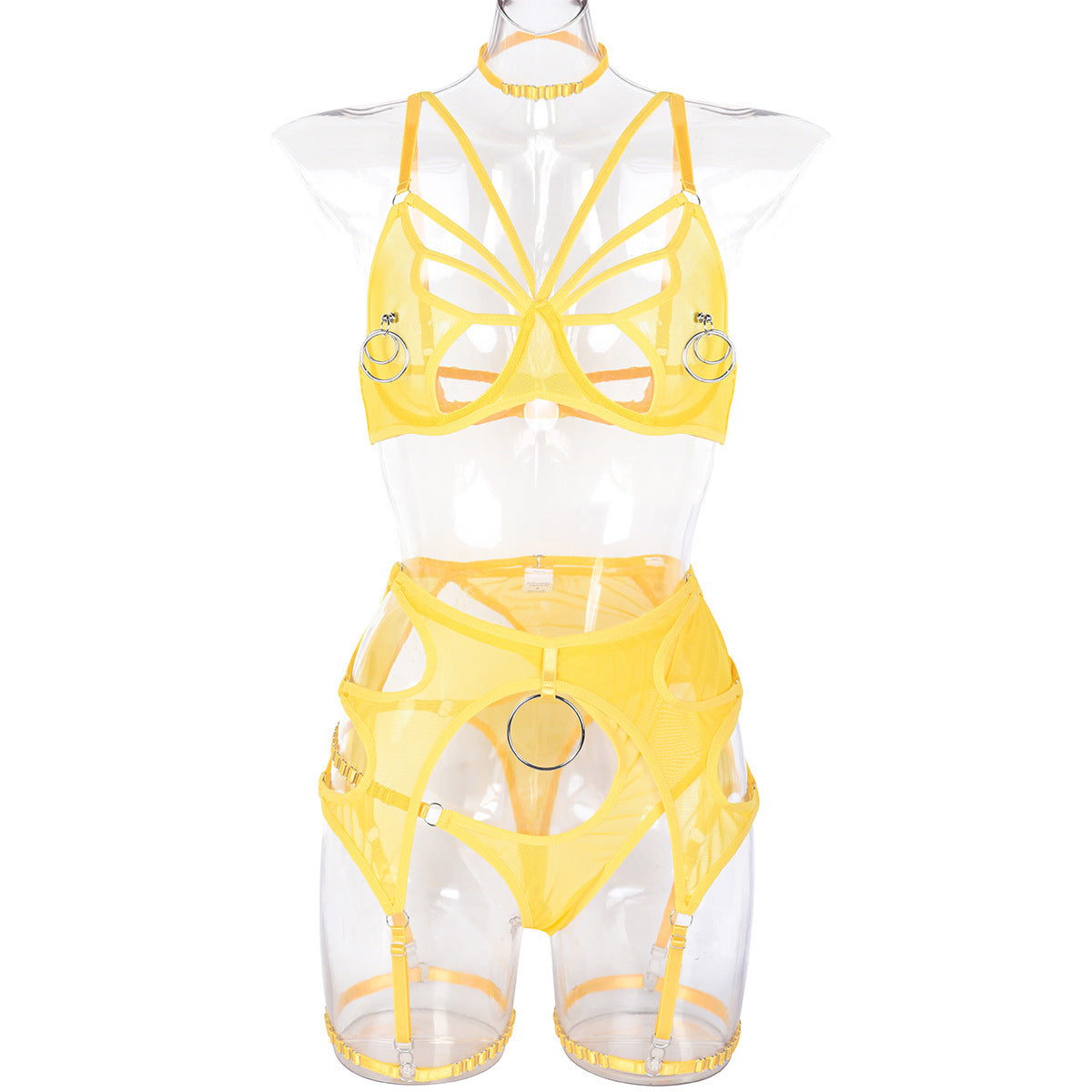 European Style Lingerie Set with Metal Accessories
