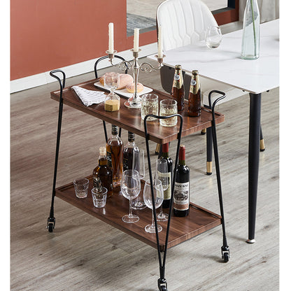 European Style Mobile Serving Cart with Iron Frame