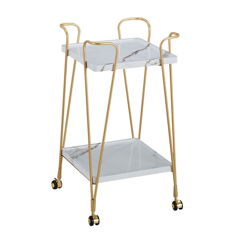 European Style Mobile Serving Cart with Iron Frame