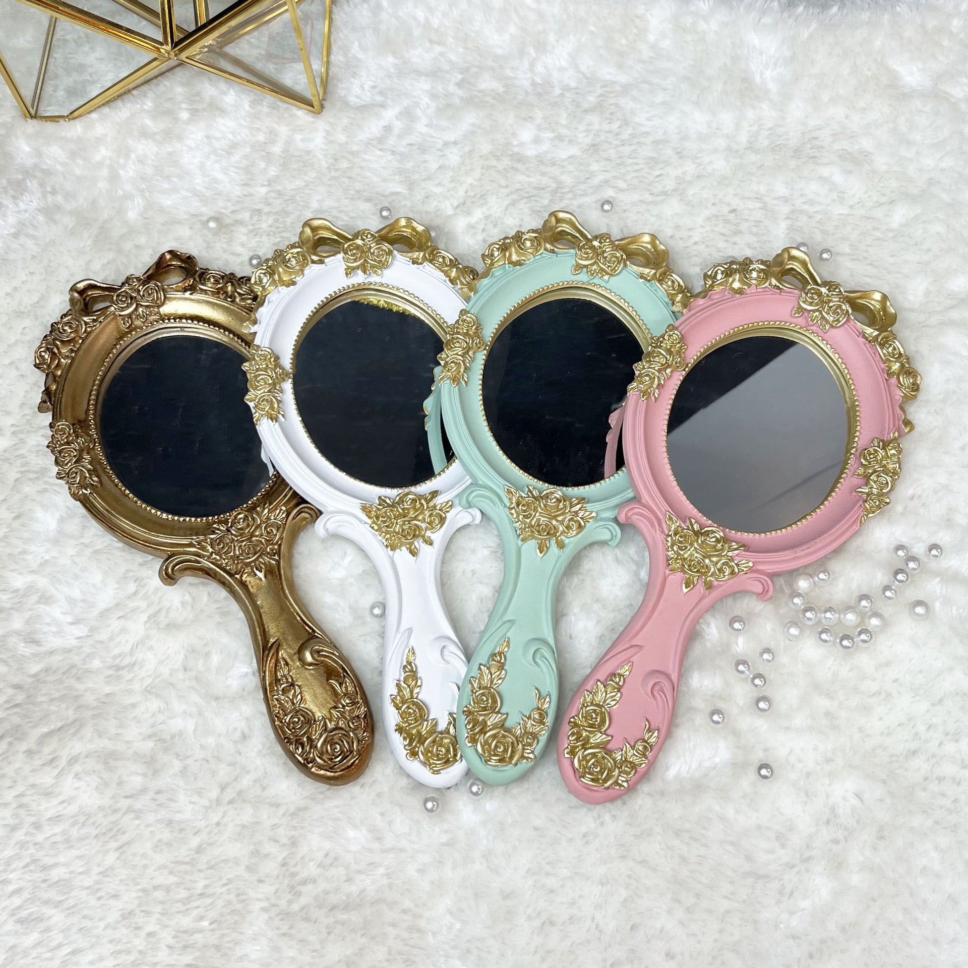 European Style Resin Handheld Mirror