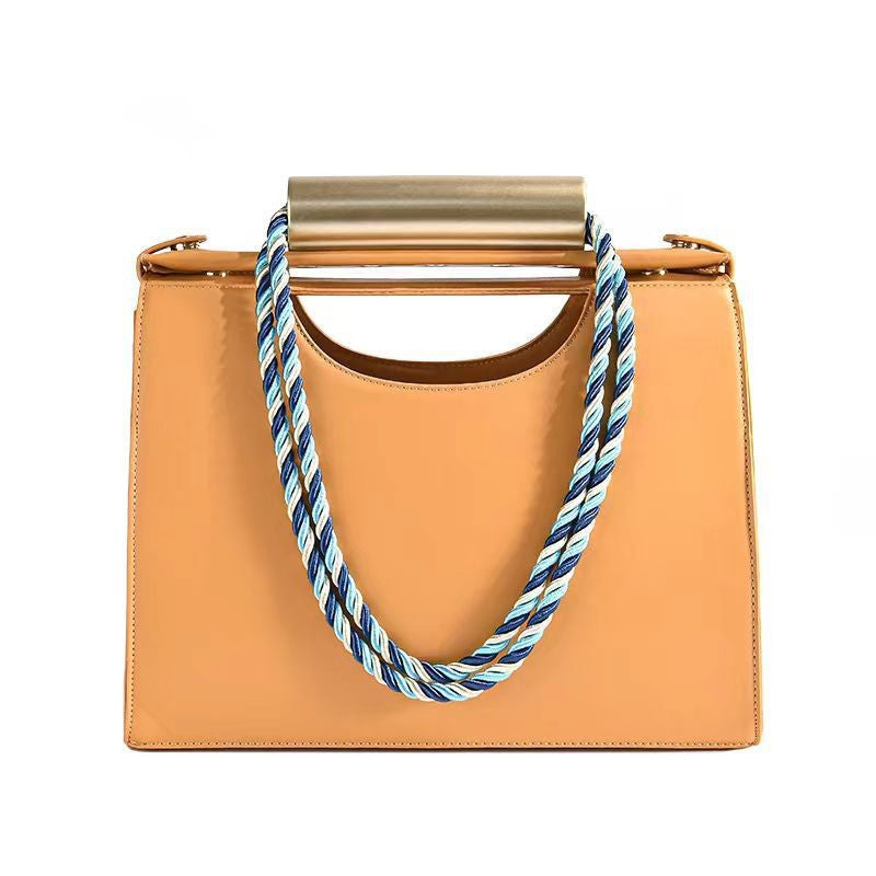 European Style Rope Shoulder Bag with Metal Accents