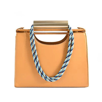 European Style Rope Shoulder Bag with Metal Accents