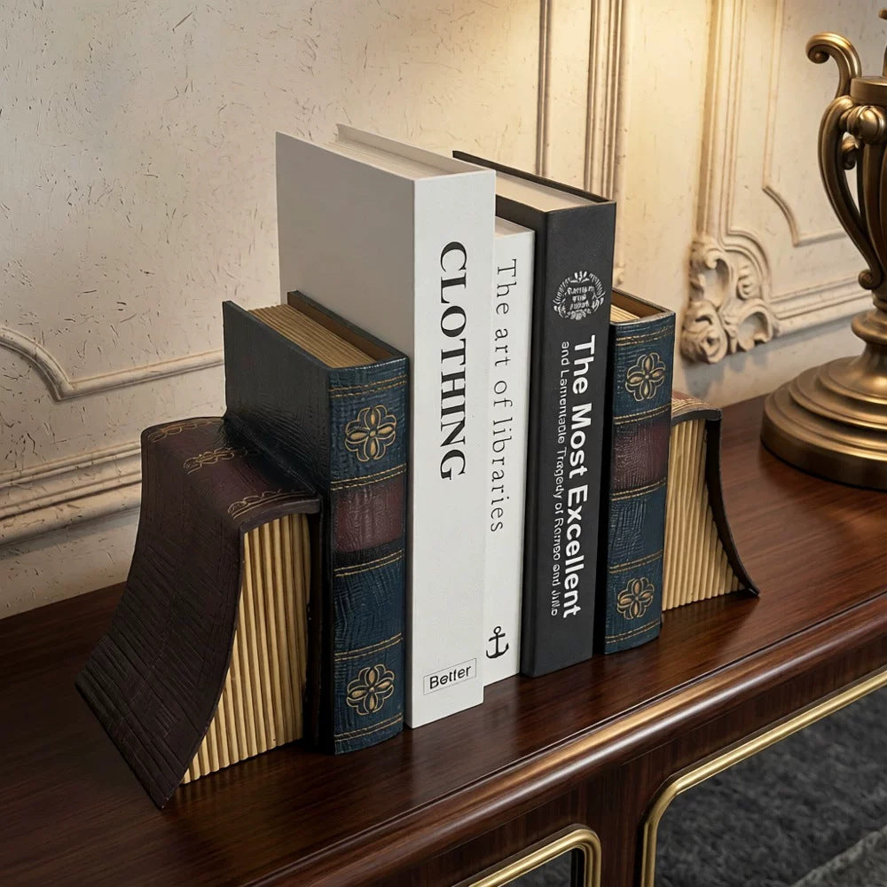 European-style vintage imitation bookshelf wooden book holder ornament