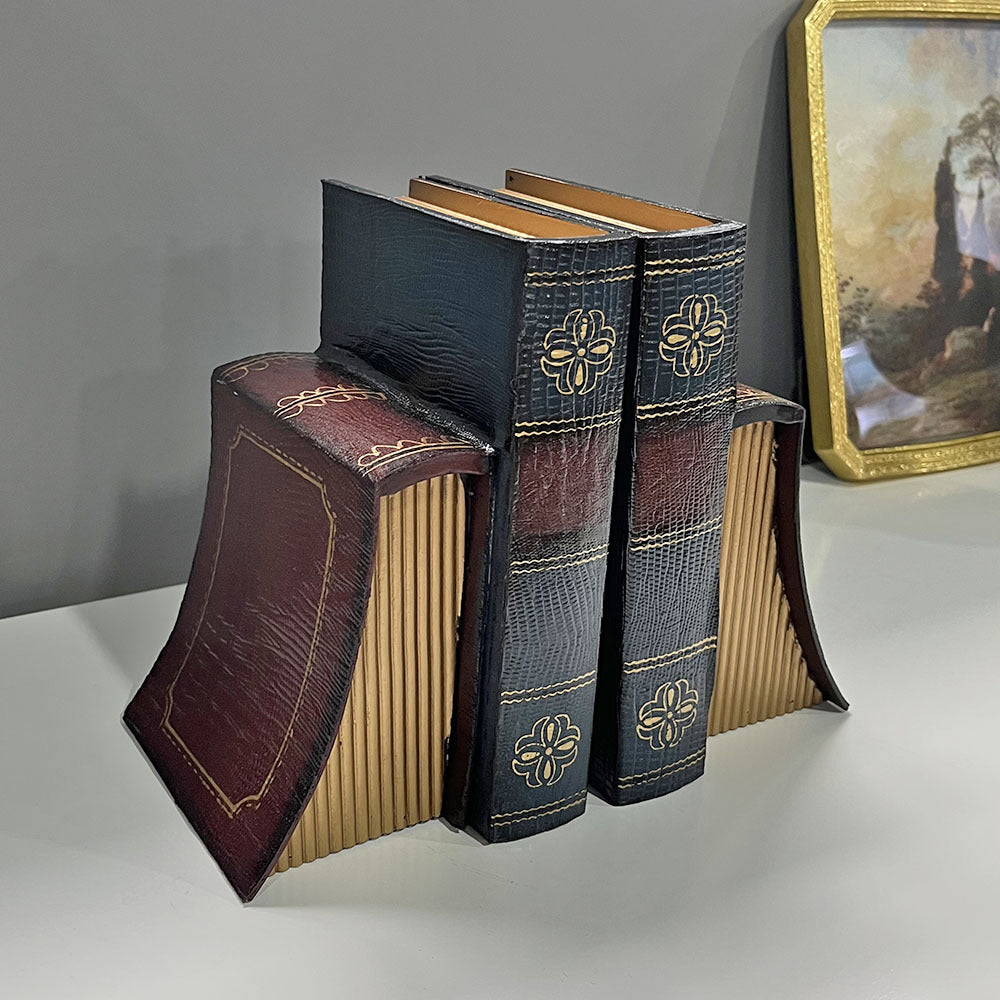 European-style vintage imitation bookshelf wooden book holder ornament