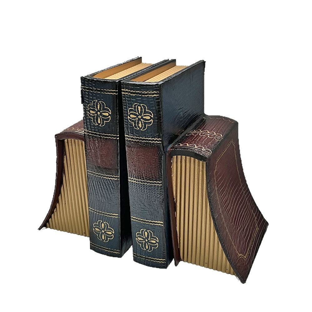 European-style vintage imitation bookshelf wooden book holder ornament