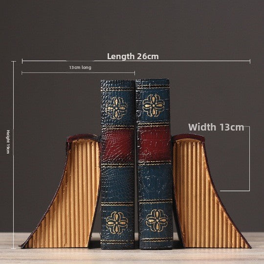 European-style vintage imitation bookshelf wooden book holder ornament