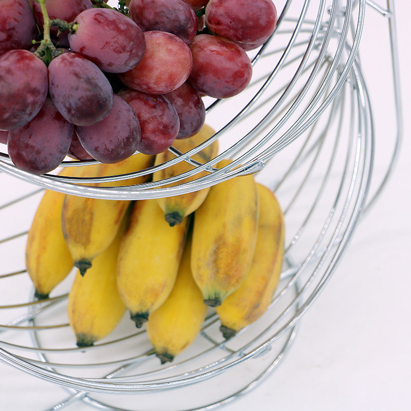 European Style Wrought Iron Fruit Basket Three-Layer Removable