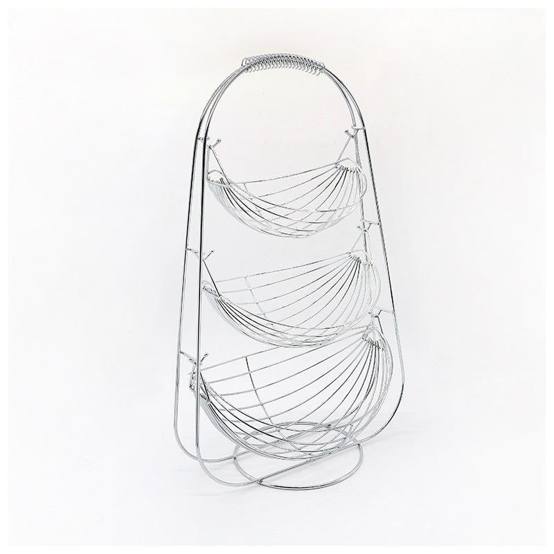 European Style Wrought Iron Fruit Basket Three-Layer Removable
