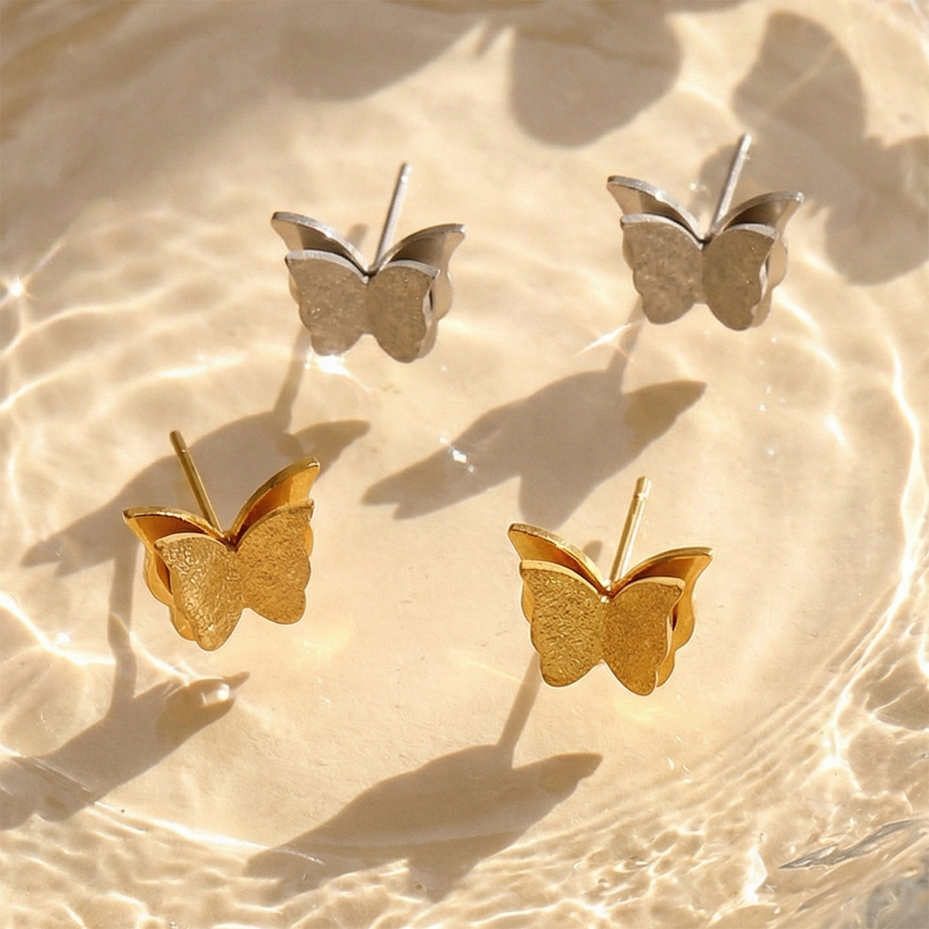EurSmall butterfly stud earrings