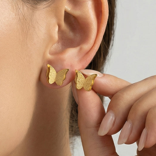 EurSmall butterfly stud earrings
