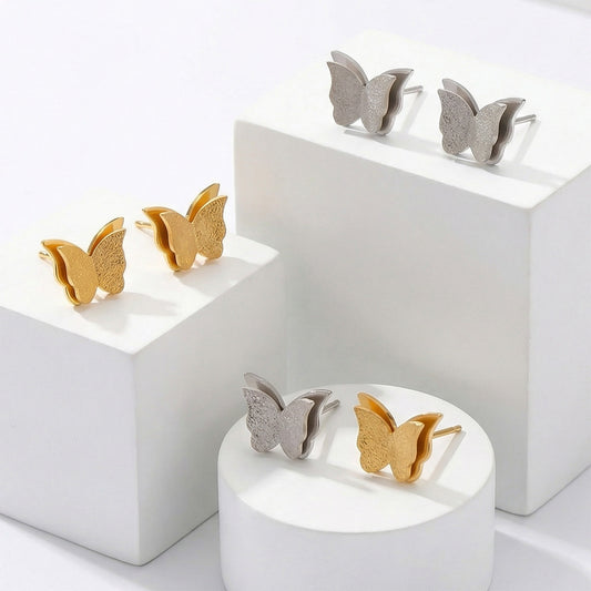 EurSmall butterfly stud earrings