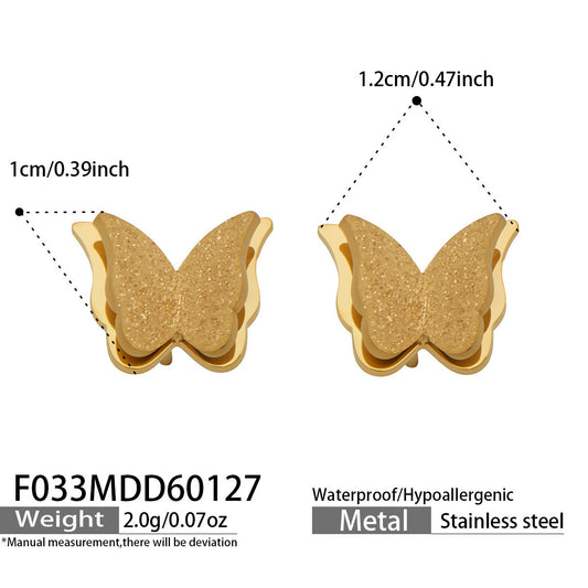 EurSmall butterfly stud earrings