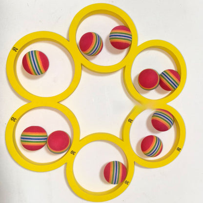 EVA Foam Throwing Ring Game Set with Rainbow Balls