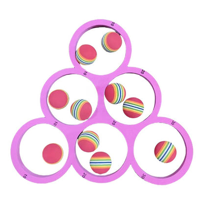 EVA Foam Throwing Ring Game Set with Rainbow Balls