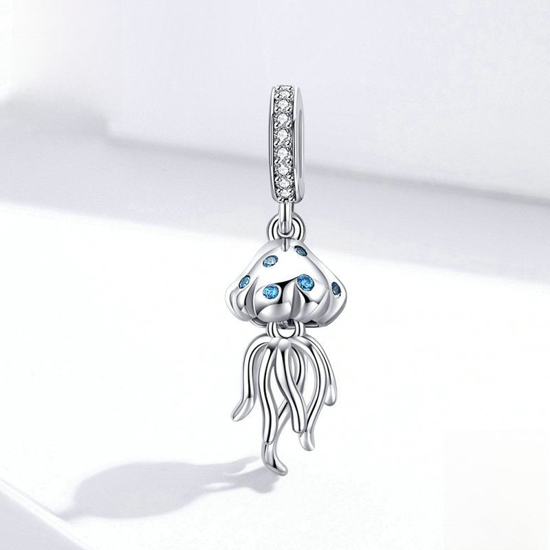 Evele Sterling Silver Jellyfish Pendant with Zirconia